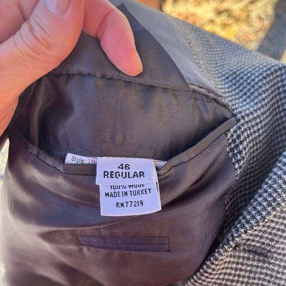 Joseph Feiss International Suit Coat Blazer Jacket Two Button 100% Wool 46 R - Picture 3 of 14